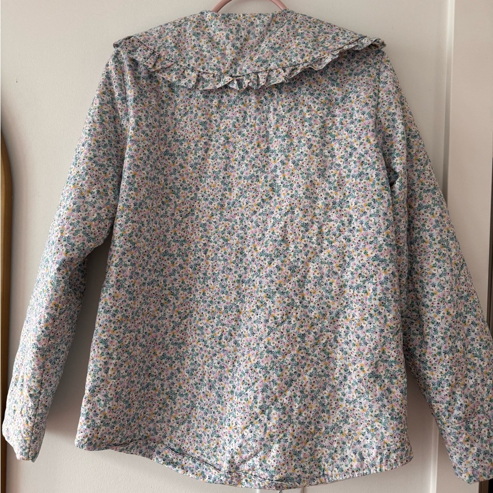 Floral Ruffle Collar Women's Shacket - Picture 4 of 4